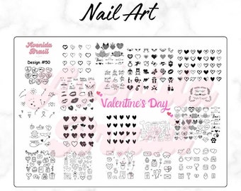 Heartfelt Harmony | Nail Art Practice Sheet | Nail Stickers | Nail Art Template | Nail Art Sheet | Nail Art Stencil | Nail Decal Template