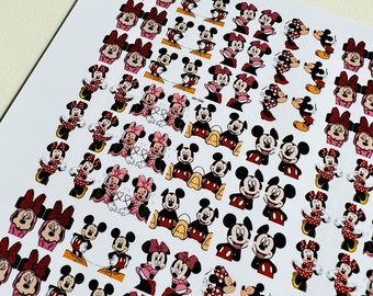 Mickey & Minnie - Waterslide Nail Decals  | Nail Stickers | Character Nail Art | Nail Sheet | Mouse #AV104