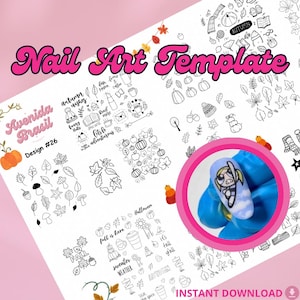 Thanksgiving Harvest Nail Art Template | Nail Decal Template | Nail Template | Nail Design Template | Nail Stamp Plate | Nail Stencils DIY