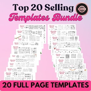 Top 20 Selling Nail Art Templates Bundle | Stencils | Nail Art Practice Sheets | Nail Sticker Templates | Printable Nail Art | DIY PDF Nails