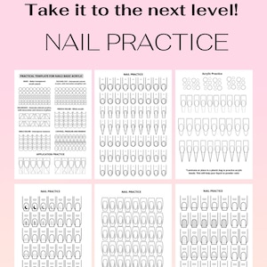 12 Page Nail Art Practice Book | Nail Design Practice Sheets | Blank Nail Art Templates | Nail Art Practice Sheets | Nail Art Work Sheet