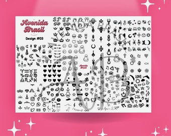 Joyful Jamboree | Printable Nail Designs | Nail Stamp Plate | Nail Art Trace Practice Sheet | Digital Nail Outline Cheat Sheet Template
