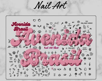 Tattooed Tranquility | Nail Art Practice Sheet | Nail Stickers | Nail Art Template | Nail Art Sheet | Nail Art Stencil | Nail Decal Template