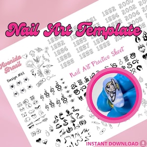Gothic Ink Infusion Nail Art Template | Nail Art Practice Sheet | Nail Stickers | Nail Art Sheet | Nail Art Stencil | Nail Decal Template