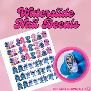 Aloha Spirit Waterslide Nail Decals | Digital Nail Art | Water Slide Nail Decals | Printable Nail Decals | Character Nail Art | DIY Decals