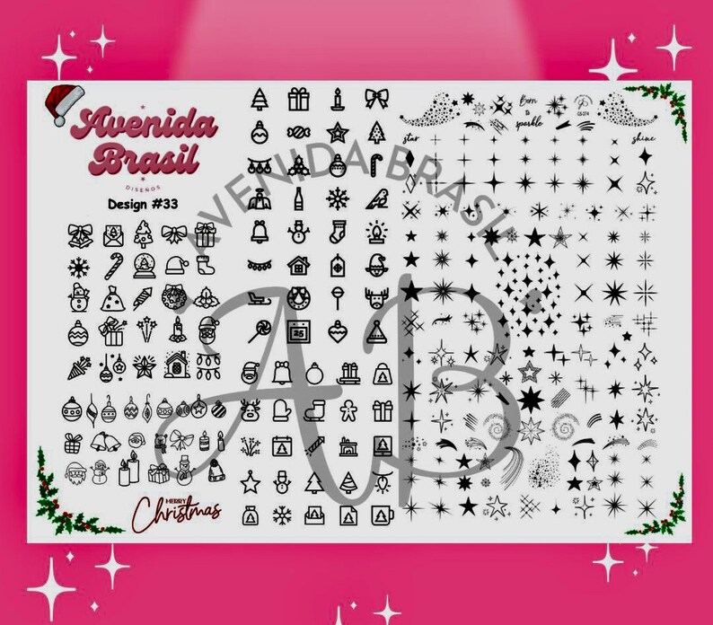 Christmas Sparkle Spectacle Nail Art Traceable Practice Sheet Character ...