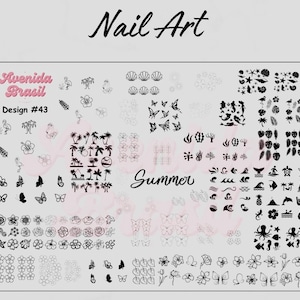 Aloha Summer | Nail Art Practice Sheet | Nail Art Stickers | Nail Art Template | Nail Art Sheet | Nail Art Stencil | Nail Decal Template