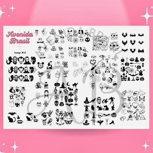Sinister Stencil Symphony | Nail Art Practice Sheet | Stickers | Nail Art Template | Nail Art Sheet | Nail Art Stencil | Nail Decal Harry
