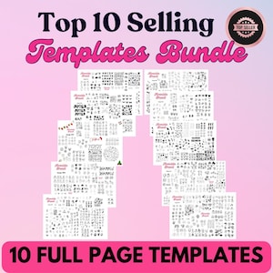 Top 10 Selling Nail Art Templates Bundle | Stencils | Nail Art Practice Sheets | Nail Sticker Templates | Printable Nail Art | DIY PDF Nails