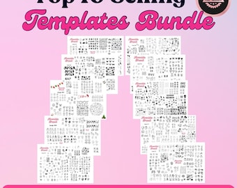 Top 10 Selling Nail Art Templates Bundle | Stencils | Nail Art Practice Sheets | Nail Sticker Templates | Printable Nail Art | DIY PDF Nails