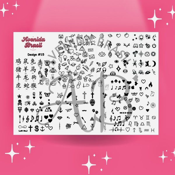 Gothic Glyph Conjuring - Nail Art Traceable Practice Sheet | Character Nail Art Stickers | Tattoo Vector Art | Mystic | Chinese | Stencil