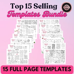 Top 15 Selling Nail Art Templates Bundle | Stencils | Nail Art Practice Sheets | Nail Sticker Templates | Printable Nail Art | DIY PDF Nails