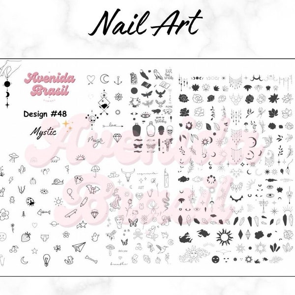 Mystic Mosaic | Nail Art Practice Sheet | Nail Art Stickers | Nail Art Template | Nail Art Sheet | Nail Art Stencil | Nail Decal Template