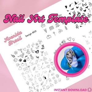 Origami Dreamscape Nail Art Template | Nail Art Practice Sheet | Nail Stickers | Nail Art Sheet | Nail Art Stencil | Nail Decal Template