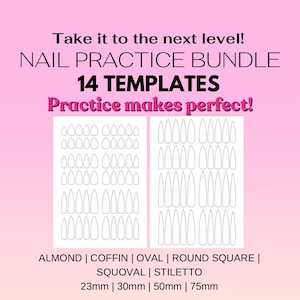 14 Page Nail Art Blank Template Book | Nail Art Practice | Nail Art Planner | Nail Design Template | Nail Art Template | BUNDLE | Blank