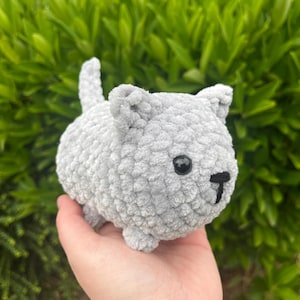 Gray Crochet Cat, Amigurumi Plushie, Cute Handmade Amigurumi Kitty, Cat Plushie
