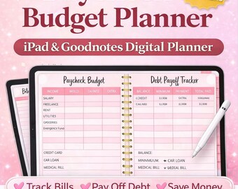 Salarisbudgetplanner voor iPad | Goodnotes schulduitbetalingstracker (digitale planner)