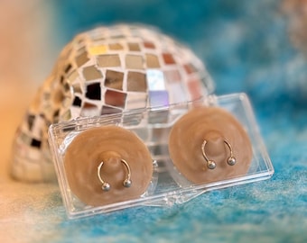 NIKKYS NIPS Pierced Nipple Pasties - RINGS. Fake Nipple Piercings for the pierced look, without the hassle and pain!