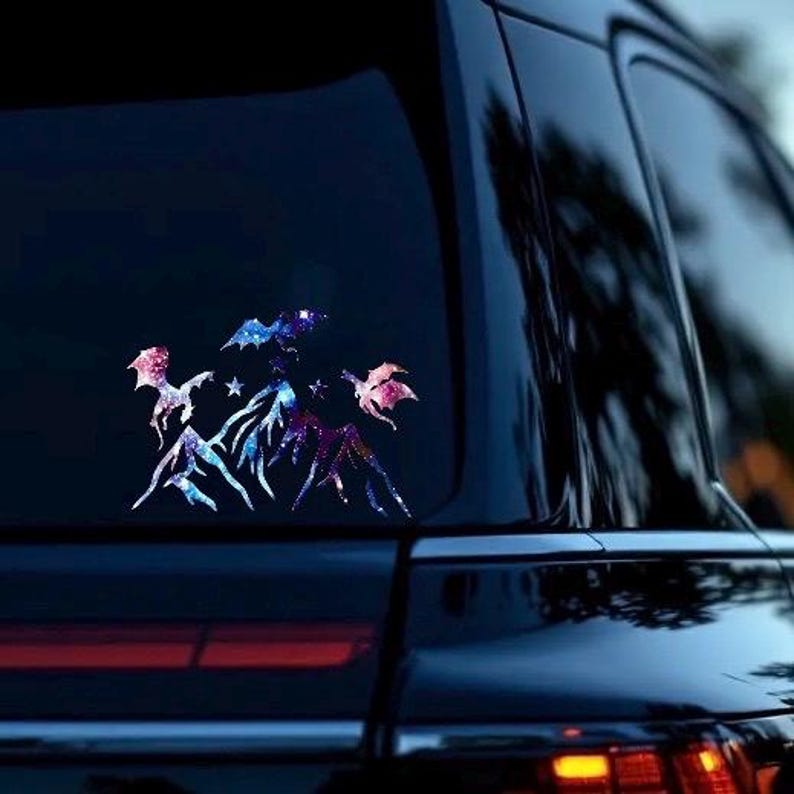 Fantasy ACOTAR FOURTH WING inspired Vinyl Car Window Decal Vinyl Decal image 2