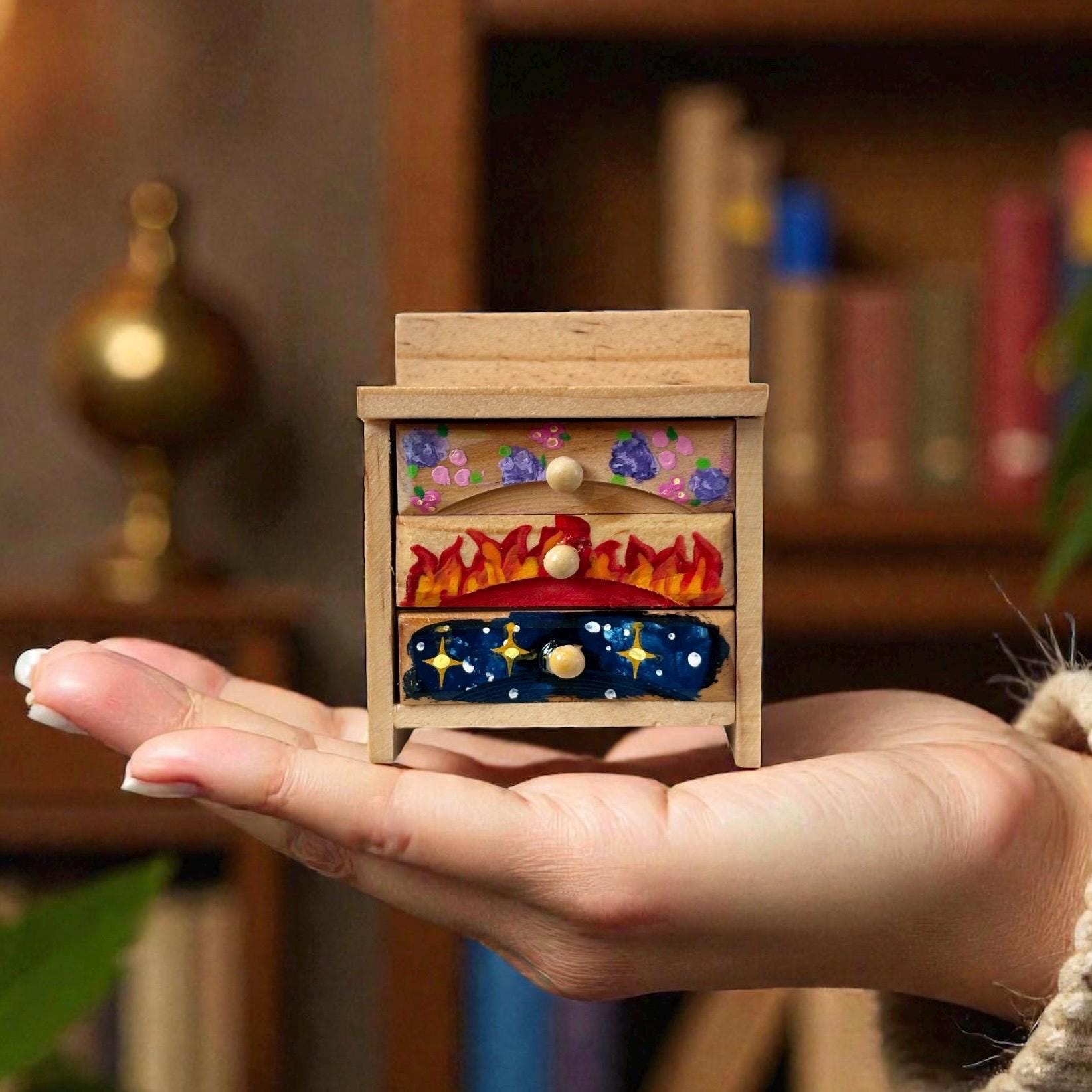Archeron Sisters Dresser Miniature Bookcase ACOTAR Inspired Acotar Jewelry  ACOTAR Miniature Dresser - Archeron Sisters Inspired Bookshelf Decor With  Tiny Books, Feyre Fan Gift ACOTAR Inspired Furniture Commode Chambre