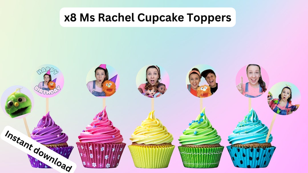 Ms Rachel Cupcake Toppers, Instant Digital Download, Ms Rachel Birthday ...