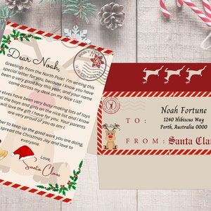 Santa letter, Personalised letter from santa, Editable template, North pole mail instant download, Father christmas letter, Santa Claus mail