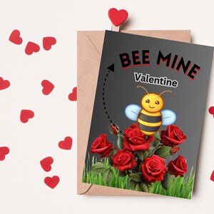 Bee Mine Valentines Day Card, handmade valentines greeting card, love cards, valentines card, cute bee valentines day card