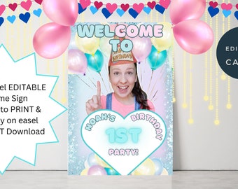 Ms Rachel Welcome Sign, A1 size, Ms Rachel birthday party, Ms Rachel welcome poster, Editable, Songs for littles welcome sign, party poster