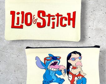 Canvas Makeup Bag - LiloStitch Movie Inspo
