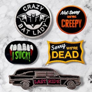 Écusson thermocollant - Horreur amusante - Citation d'Halloween - Effrayant et effrayant