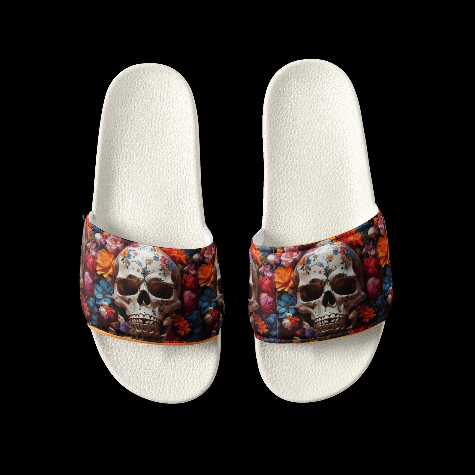 FOUR TROPICAL SKULLS WOMEN'S SLIDES