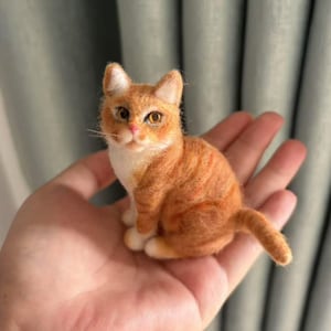 Custom Cow Cat Wool Felt Figurine | Custom Wool Felt Cat 3D Portrait | Mother&#39;s Day Gifts | Plush Toys Cats | Cat Lover Memorabilia
