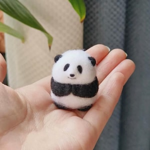 Finished Felt Wool Panda|Gifts for Friends|Mother&#39;s Day Gifts|Stuffed Bunny|Souvenirs for Pet Lovers|Valentine&#39;s Day Gifts