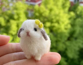 Finished Felt Wool Bunny|Gifts for Friends|Mother&#39;s Day Gifts|Stuffed Bunny|Souvenirs for Pet Lovers|Valentine&#39;s Day Gifts