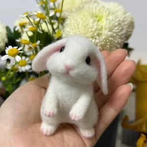 Finished Felt Wool Bunny|Gifts for Friends|Mother&#39;s Day Gifts|Stuffed Bunny|Souvenirs for Pet Lovers|Valentine&#39;s Day Gifts