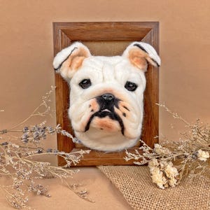 French Bulldog Custom Needle Felt 3D Portrait / Custom Needle Felt Pet Replica / Pet Memorial / Dog Lover Memorial / Pet Loss Gift