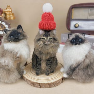 Maine Cat Customized 3D Portrait| Miniature Cat Statues| Mother&#39;s Day Gifts| Plush Toy Cats| Cat Lover Memorabilia