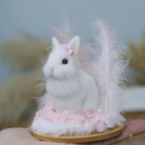 Finished Felt Wool Bunny|Gifts for Friends|Mother&#39;s Day Gifts|Stuffed Bunny|Souvenirs for Pet Lovers|Valentine&#39;s Day Gifts