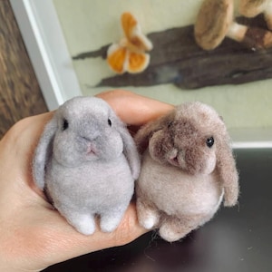 Finished Felt Wool Bunny|Gifts for Friends|Mother&#39;s Day Gifts|Stuffed Bunny|Souvenirs for Pet Lovers|Valentine&#39;s Day Gifts