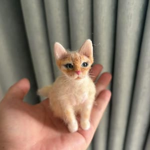 Custom Cow Cat Wool Felt Figurine | Custom Wool Felt Cat 3D Portrait | Mother&#39;s Day Gifts | Plush Toys Cats | Cat Lover Memorabilia