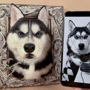 Husky Custom Needle Felt Puppy 3D Portrait / Custom Needle Felt Pet Replica / Pet Memorial / Dog Lover Memorial / Pet Loss Gift  / 6 inches