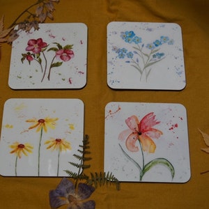 Set of Four Coasters - Wildflower Collection