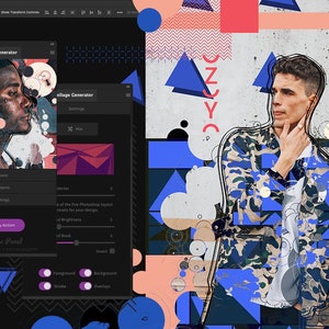 Geometrical Collage Generator Photoshop Plugin || photo editing tools, photoshop addon, plugin, filter, retouch, overlay, editing, presets