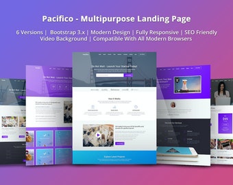 Pacifico Multipurpose HTML Landing Page || web templates, landing page, customizable, website theme, html, multipurpose, wordpress