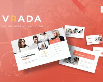 Vrada Online vergadering Google Presentatiesjabloon || Google Presentaties, presentatie, sjabloon, zakelijk, digitaal bestand, ppt