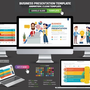 Business Animation Google Slides Presentation Template || Google Slides, presentation, template, business, digital file, ppt