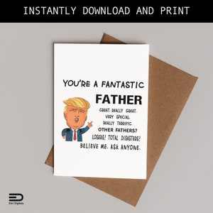 Divertente biglietto per la festa del papà di Trump / Biglietti di compleanno divertenti, Biglietto digitale, per lei, Per lui, Biglietto di San Valentino, Regalo di compleanno divertente