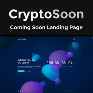 Crypto Coming Soon Multipurpose HTML Landing Page || web templates, landing page, customizable, website theme, html, wordpress