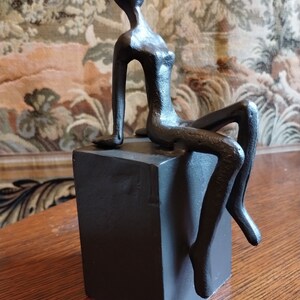 Midcentury Modern Abstract Sculpture metal Statue stamped Robert Cool