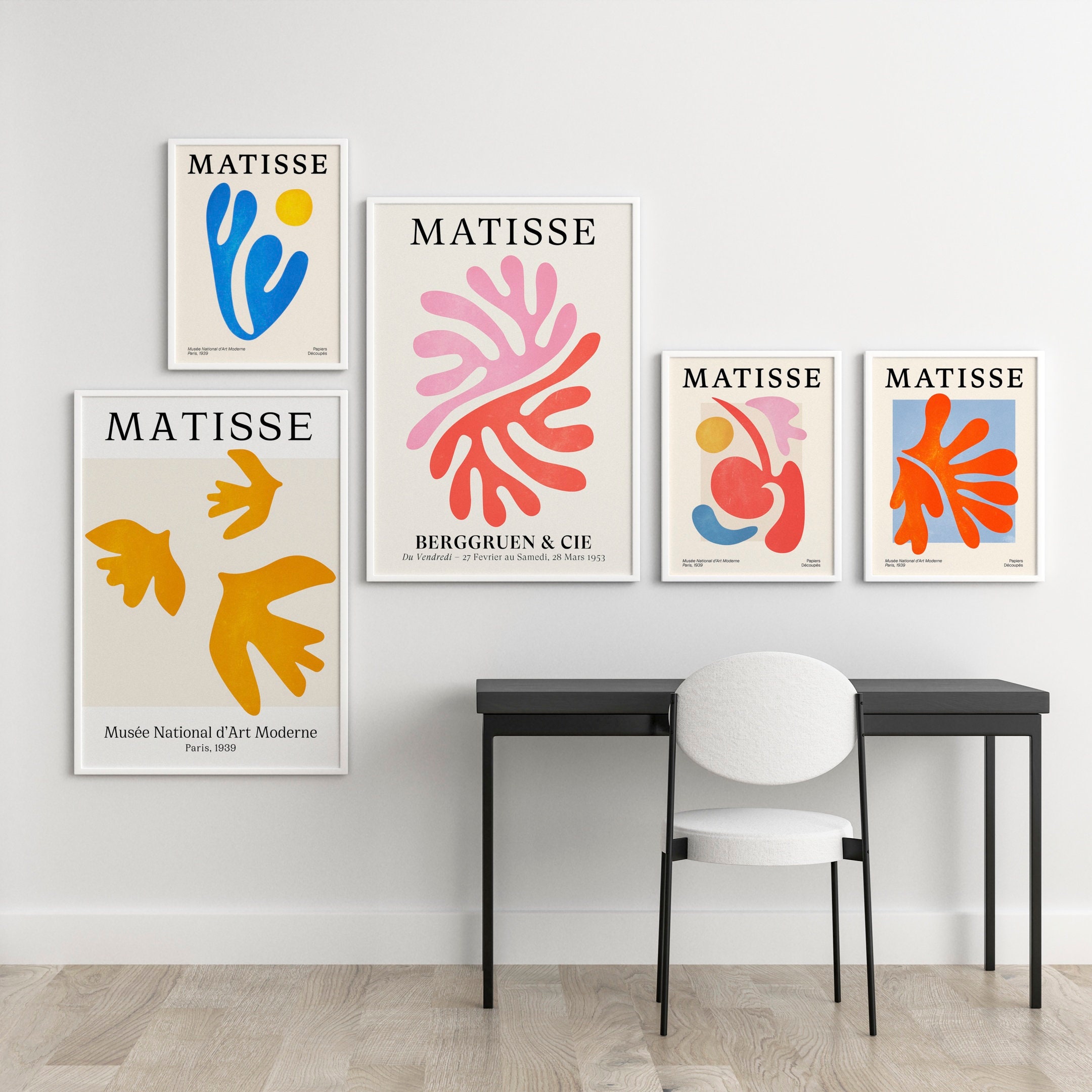 Henri Matisse Wall Art 02 (set of 5) | Retro Matisse Paper Cutouts